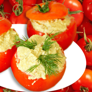 Roșii Umplute cu Salată de Vinete (Aperitive cu Roșii Umplute în 6 Pași)